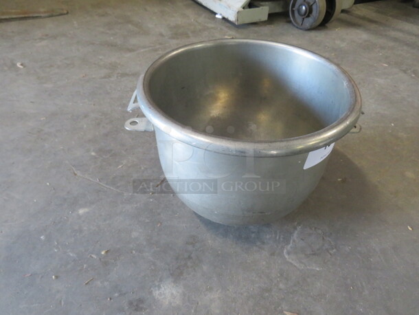 One Stainless Steel 10 Quart Mixer Bowl.