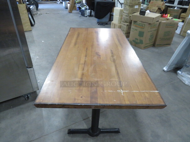 One Wooden Table Top On A Dual Pedestal Base. 60X30X30 - Image 3 of 3