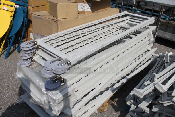 ALL ONE MONEY! PALLET LOT of BRAND NEW! Gray Poly Transport Rack Pieces, Pentair Water Filter Piece and Box - Image 2 of 9