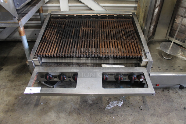 MagiKitch'n Stainless Steel Commercial Countertop Natural Gas Powered Charbroiler Grill.