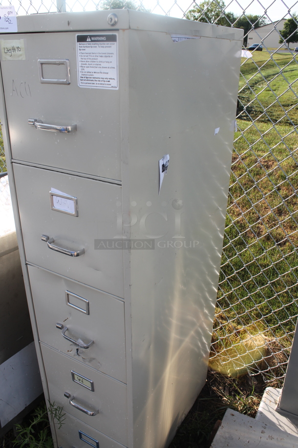 Tan Metal 4 Drawer Filing Cabinet. - Image 2 of 2