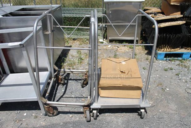 2 Open Deck Panel Truck On Commercial Casters w/ Box. 2 Times Your Bid!