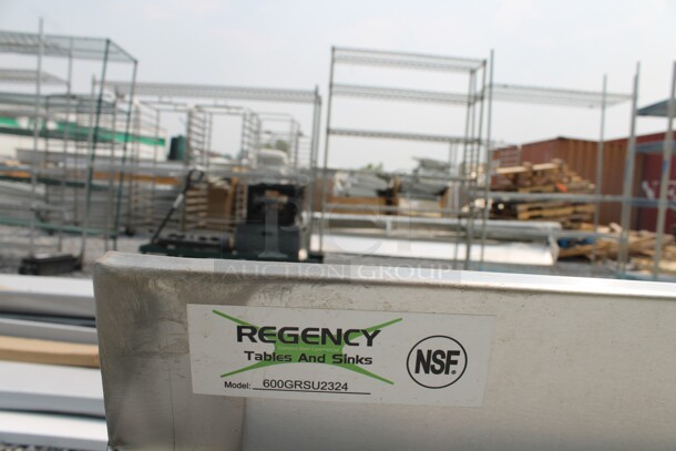 BRAND NEW SCRATCH AND DENT! Regency 600GRSU2324 Commercial Stainless Steel  Corrugated Top Glass Rack Storage Unit - Image 3 of 6