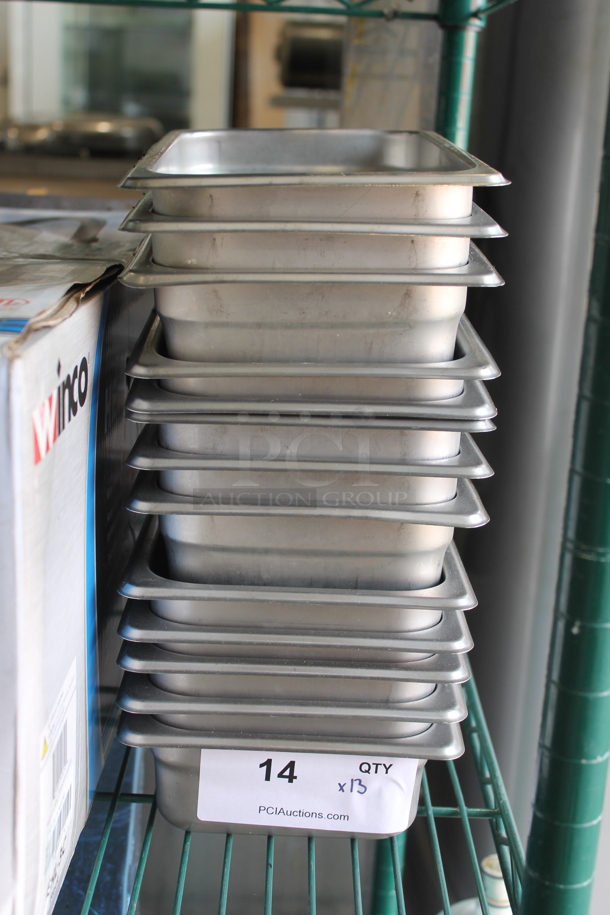 13 Stainless Steel 1/3 Size Drop In Bins. Includes 1/3x4. 13 Times Your Bid! - Image 2 of 2