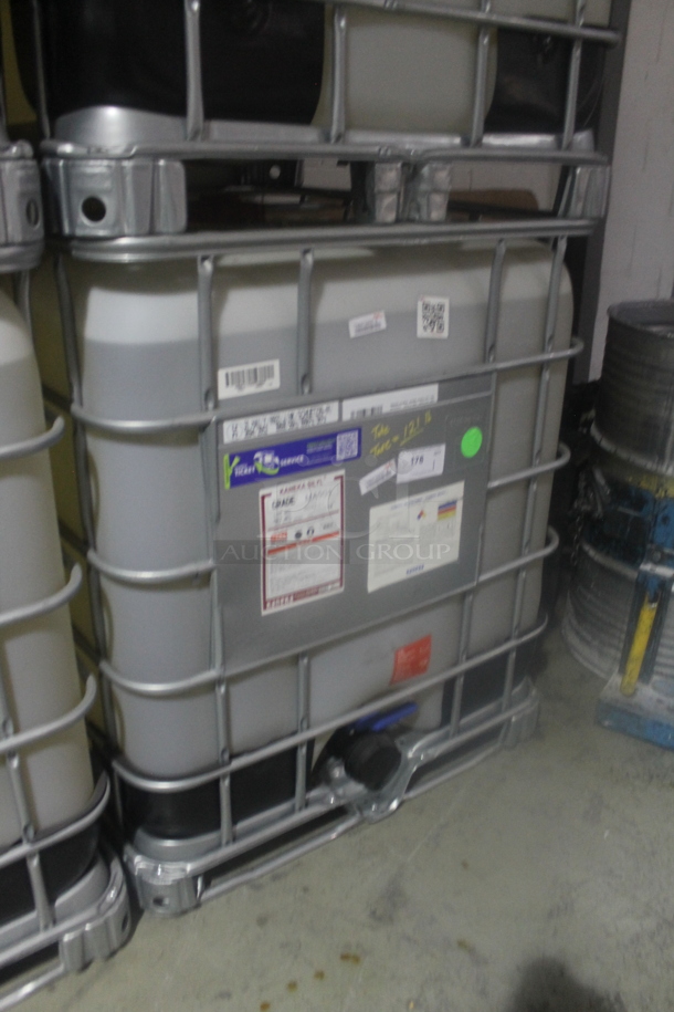 White Poly Tank in Metal Cage. BUYER MUST REMOVE. - Image 2 of 5