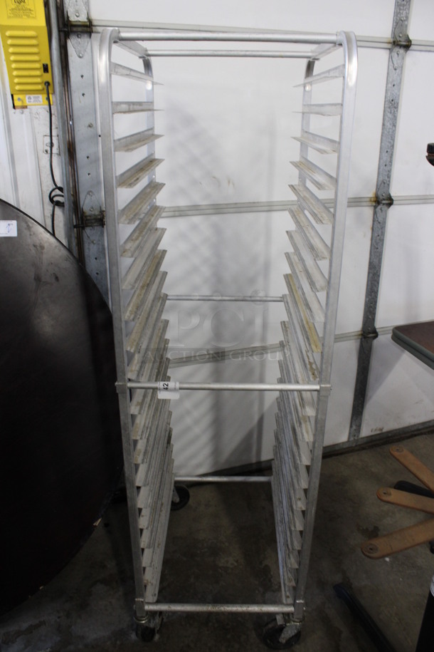 Metal Commercial Pan Transport Rack on Commercial Casters. 21x26x70