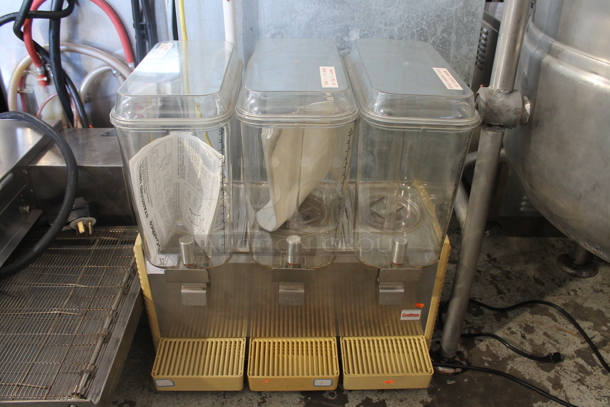 Crathco D35-4 Stainless Steel Commercial Countertop 3 Hopper Refrigerated Beverage Machine. 115 Volts, 1 Phase. Tested and Working! - Image 1 of 4