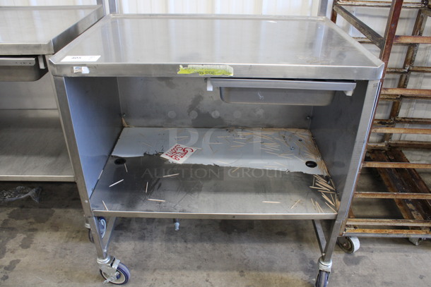 Winholt Stainless Steel Commercial Portable Table Work Station w/ Drawer and Under Shelf on Commercial Casters. 36x35x54 - Image 2 of 4