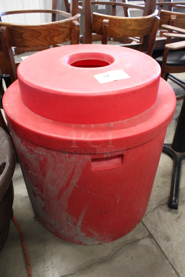 Red Poly Keg Barrel. 25x25x28