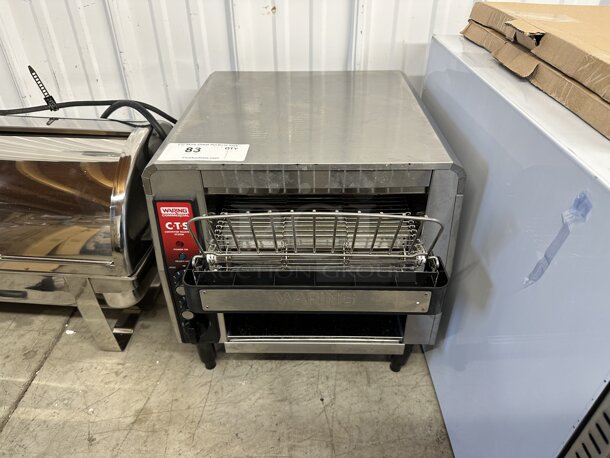 BRAND NEW SCRATCH AND DENT! Waring CTS1000B Stainless Steel Commercial Countertop Electric Powered Conveyor Oven. 208 Volts, 1 Phase.  - Image 2 of 6