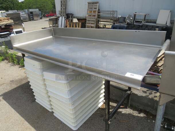 One Stainless Steel Clean Side Dishwasher Table.  71X33X41