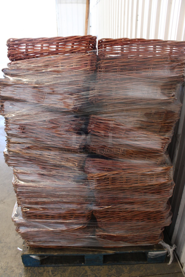 PALLET LOT of 48 Brown Wicker Style Baskets. 18x23x4. 48 Times Your Bid! - Image 5 of 5
