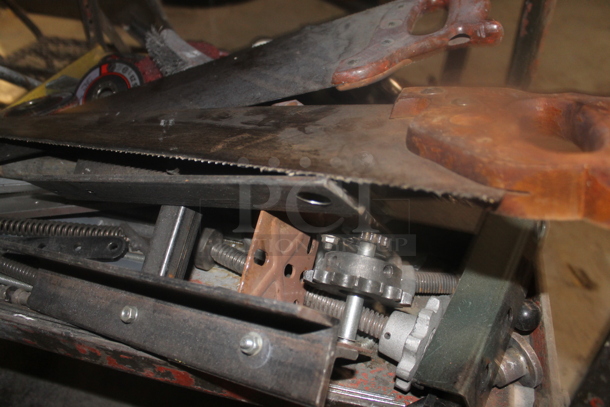 ALL ONE MONEY! Lot of Metal 2 Tier Cart w/ Contents Including Tools and Bucket.  BUYER MUST REMOVE. - Image 3 of 5