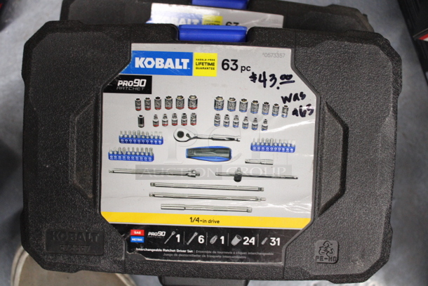 Kobalt 673367 Pro90 63pc Interchangeable Ratchet Driver Set - 1/4” Drive. 2x Your Bid