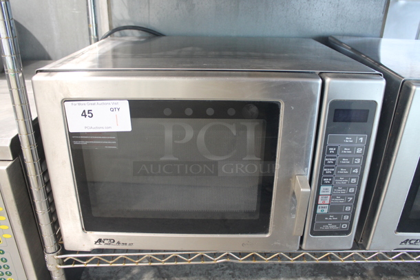 Amana RFS12SW2B Stainless Steel Commercial Countertop Microwave. 120 Volts, 1 Phase.  - Image 1 of 6