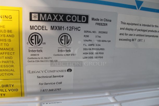 Maxx Cold MXM1-12FHC Commercial Merchandiser One Door Freezer With Polycoated Shelves White With Black Trim. 115V, 1 Phase. Tested and Powers On But Does Not Get Cold - Image 6 of 8