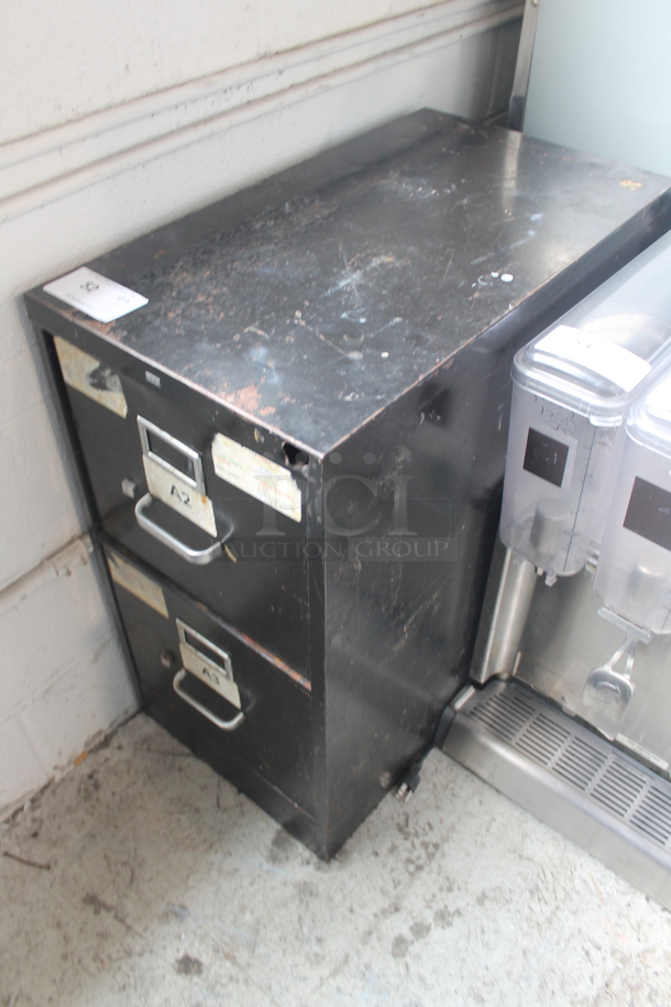 Hon Black Metal 2 Drawer Filing Cabinet. - Image 2 of 8