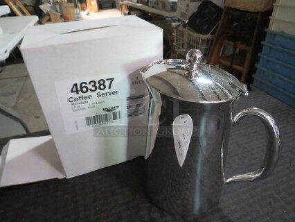 One NEW Vollrath 32oz Stainless Steel Coffee Server. #46387