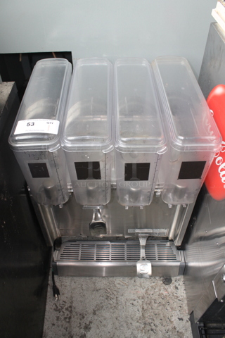 2019 Crathco CS-4E/2D/3D-16 Stainless Steel Commercial Countertop 4 Hopper Refrigerated Beverage Machine. 120 Volts, 1 Phase. Tested and Working!