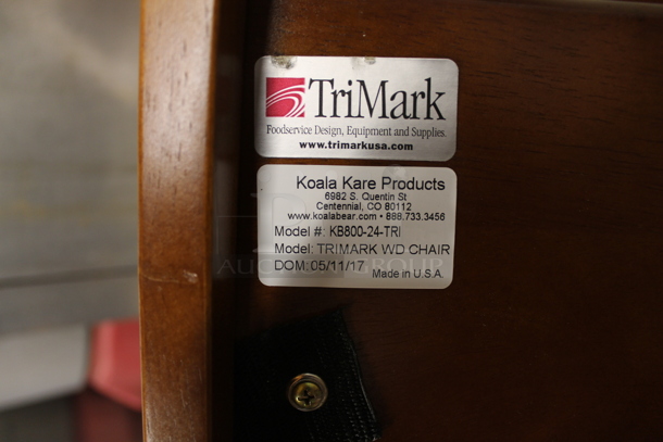 2 Kolala Kare KB800-24-TRI Wooden Restaurant High Chairs With Waist Strap. 2 Times Your Bid! Cosmetic Condition May Vary.  - Image 4 of 5