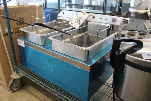 BRAND NEW SCRATCH AND DENT! Cooking Performance Group CPG DF-18-2 Stainless Steel Commercial Countertop Electric Powered 2 Bay Fryer w/ 2 Metal Fry Baskets. 208/240 Volts, 1 Phase. - Image 2 of 10
