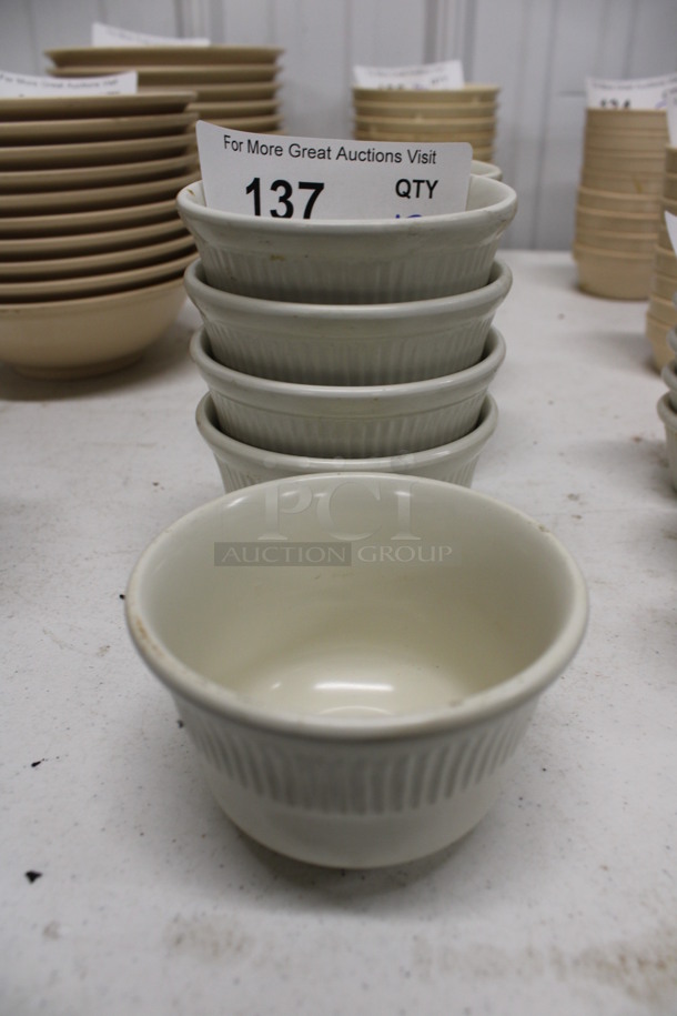 ALL ONE MONEY! Lot of 15 White Poly Bowls! 3.75x3.75x2.5