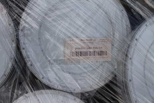 PALLET LOT of Approximately 480 BRAND NEW Plates Including Hammered Glass Cocktail 8", Deco Dot Lunch 9.5"  - Image 4 of 5