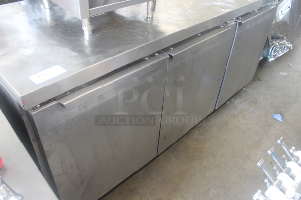 Continental SW72 Stainless Steel Commercial 3 Door Undercounter Cooler on Commercial Casters. 115 Volts, 1 Phase. Tested and Powers On But Does Not Get Cold - Image 2 of 8