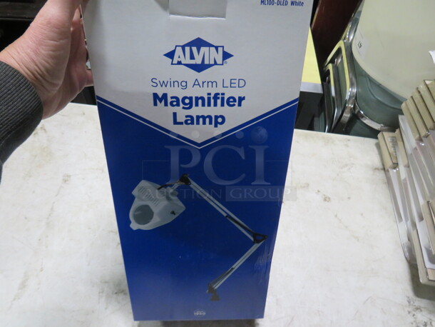 One NEW Alvin Swing Arm LED Magnifier. #ML100.  - Image 1 of 2