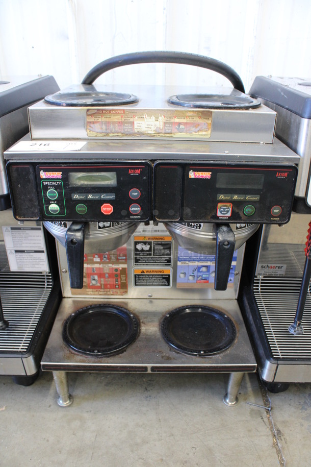 Bunn Model AXIOM 2/2 TWIN Stainless Steel Commercial 4 Burner Coffee Machine. 120/208-240 Volts, 1 Phase. 16x18.5x23.5