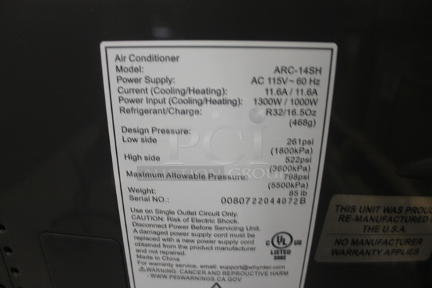 BRAND NEW SCRATCH AND DENT! Whynter ARC-14SH 14,000 BTU Dual Hose Portable Air Conditioner and Portable Heater with Dehumidifier and Fan for Rooms Up to 500 Square Feet Complete with Factory Accessories. 115V. Tested And Working!  - Image 7 of 7