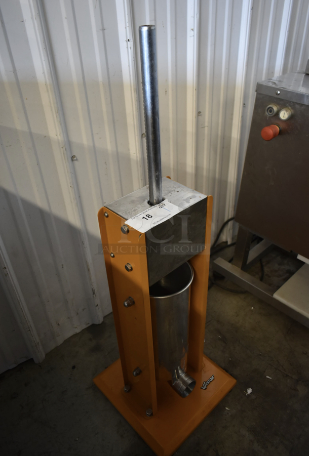 Weston 86-1101-W Orange Metal 11 Pound Capacity Vertical Sausage Stuffer. - Image 3 of 9