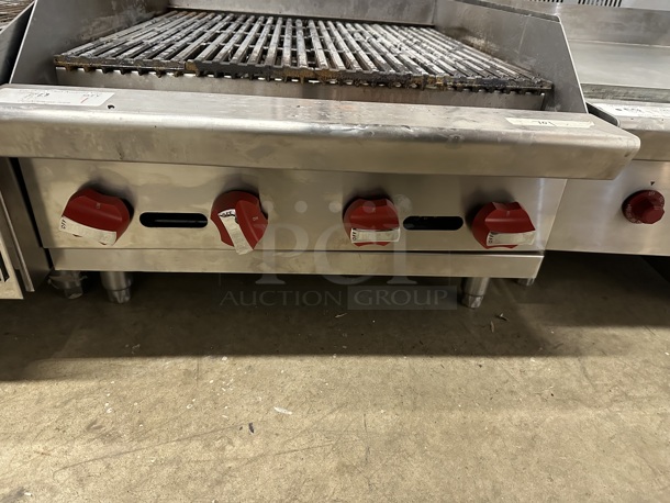 Asber AERB24NG Stainless Steel Commercial Countertop Natural Gas Powered Charbroiler. 60,000 BTU. - Image 3 of 4