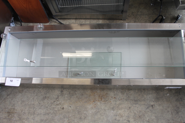 BRAND NEW SCRATCH AND DENT! Avantco 360CPT60 Stainless Steel Commercial Countertop Refrigerated Rail w/ Glass Sneeze Guard Pieces. 115 Volts, 1 Phase. Tested and Working! - Image 4 of 7