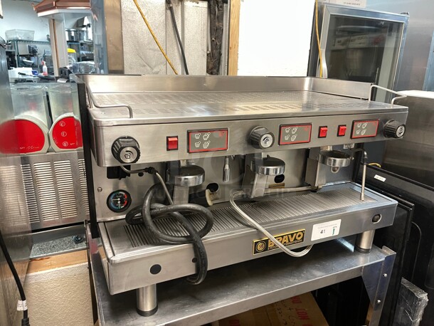 Bravo CMA WEGA Bravo Systems (Wega Italy)  EVD-3 3 Group Commercial Expresso Machine Made In Italy NSF 230 Volt  - Image 1 of 8
