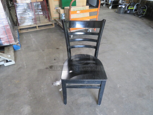 Black Solid Wooden Chair. 2XBID