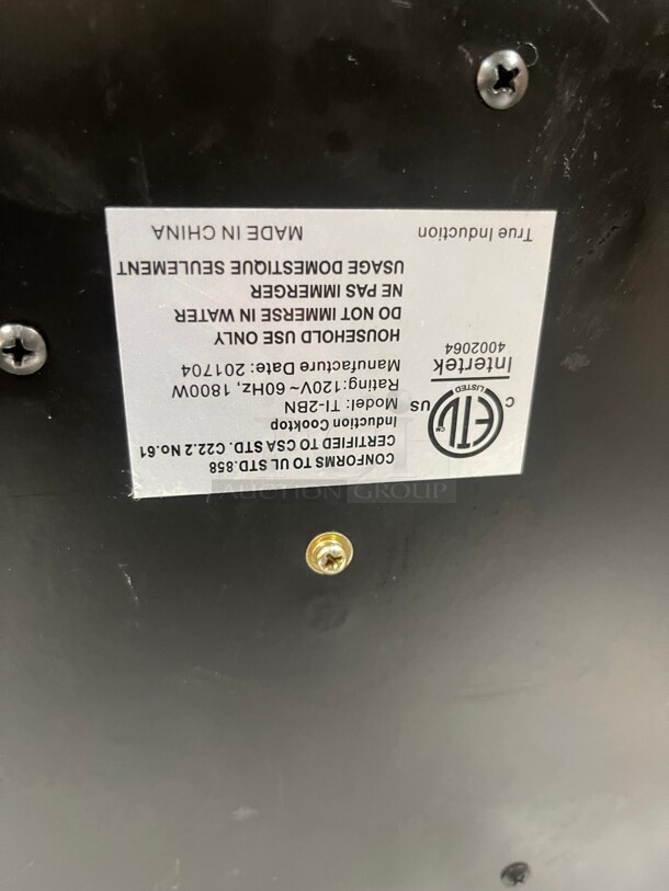 Working! True Induction True Induction 24-in 2 Elements Coil Black Electric Commercial Cooktop NSF 120 Volt Tested and Working! - Image 4 of 5
