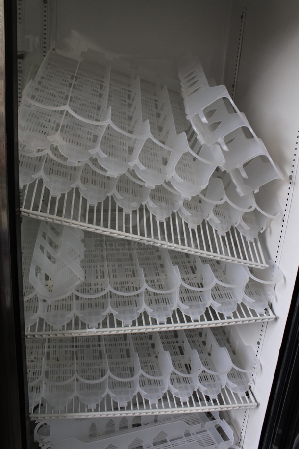 2012 True GDM-72EM-LD ENERGY STAR Metal Commercial 3 Door Reach In Cooler Merchandiser w/ Poly Coated Racks and Drink Sliders. 115 Volts, 1 Phase. Tested and Working! - Image 3 of 6