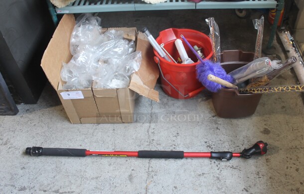 ALL ONE MONEY! Tier Lot of Various Items Including Poly Buckets and Cleaning Supplies! - Image 1 of 5