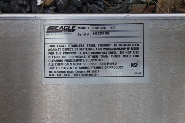 Eagle SWS1536-14/3 Stainless Steel Commercial Wall Mount Shelf. - Image 3 of 3