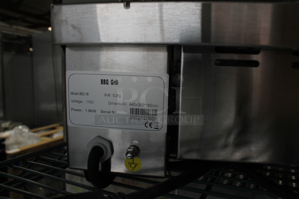 BRAND NEW SCRATCH AND DENT! 2022 Hoocoo IBG-18 Stainless Steel Commercial Countertop Electric Powered Barbecue BBQ Grill. 110 Volts, 1 Phase. Tested and Working! - Image 5 of 5