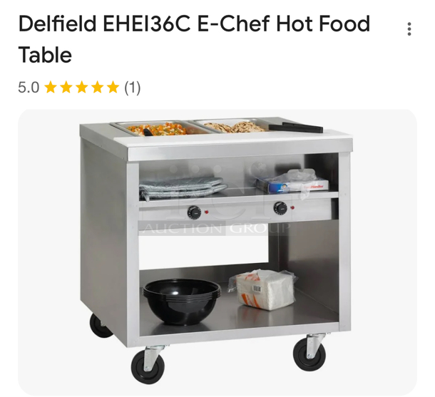 Delfield E-Chef Hot Food Table 2 Wells 120 V/ Brand New - Image 1 of 9