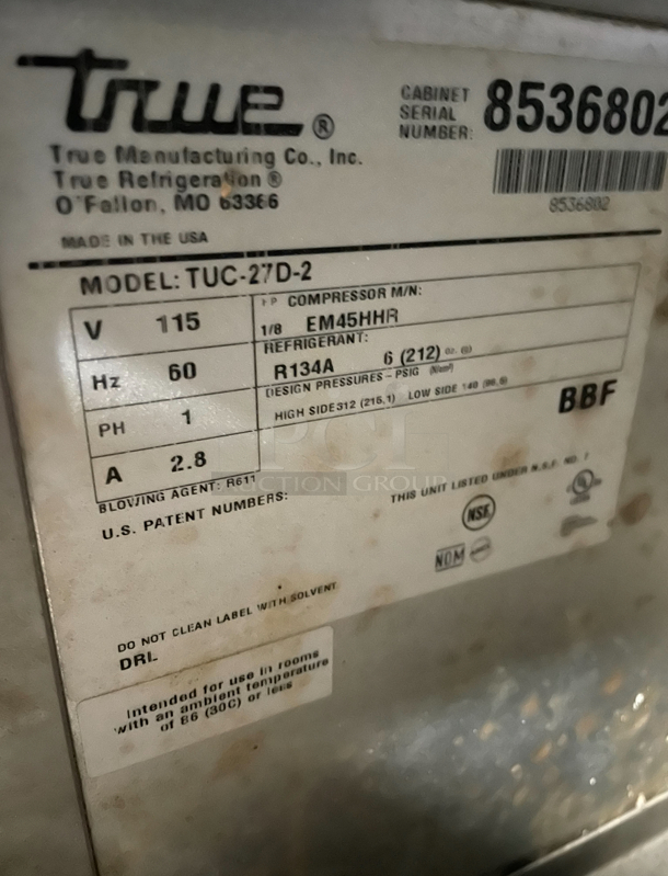 Undercounter Refrigerator w/ (1)Section and (2) Drawers 115 v
Tested Works Great - Image 5 of 5