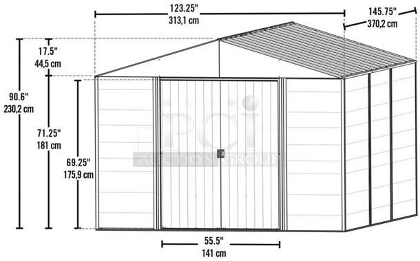 ARROW IRONWOOD STEEL HYBRID SHED KIT 10 X 12 FT. GALVANIZED ANTHRACITE. Complete Kit Is In (1) Box - Image 12 of 12