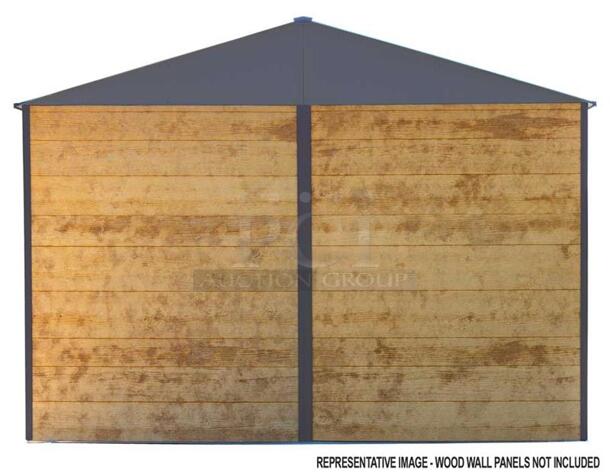 ARROW IRONWOOD STEEL HYBRID SHED KIT 10 X 12 FT. GALVANIZED ANTHRACITE. Complete Kit Is In (1) Box - Image 9 of 12
