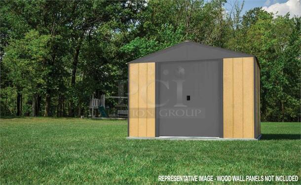 ARROW IRONWOOD STEEL HYBRID SHED KIT 10 X 12 FT. GALVANIZED ANTHRACITE. Complete Kit Is In (1) Box - Image 10 of 12