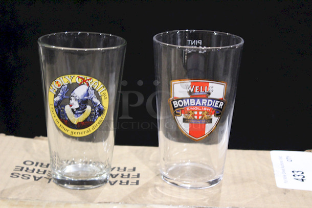 ENGLISH INVASION! Lot of 24 Holy Grail Ale and WELLS Bombardier Imperial Pint Glasses, 20oz.
24x Your Bid