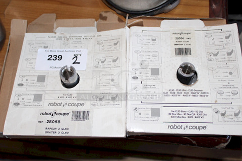 DOUBLE DOWN! New In The Box (1) Robot Coupe CL30 Series 27086 1/8" Slicing Disc & (1) CL Series 28064 3 mm Slicing Disc. 2x Your Bid