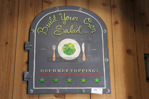 AWESOME! Industrial Styled Wood Sign, Customizable!
Approx. 36x40
Winning Bidder Must Remove. A ladder Will be required. 