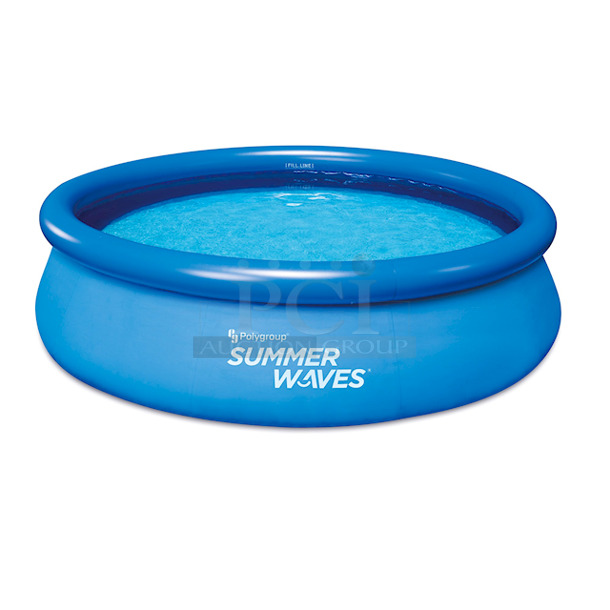 INFLATABLE!! Summer Waves® 10ft Quick Set® Ring Pool with 600 GPH Filter Pump. Includes filter pump and cartridge with built-in chlorinator. 
10ft x 30in - Image 2 of 8